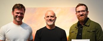 Michael Perry author with Ty and Jack - Writes' winners